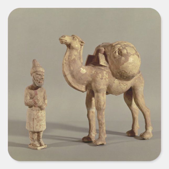 Pegatina Cuadrada Estatuas funerarias de un camello cargado (Anverso)