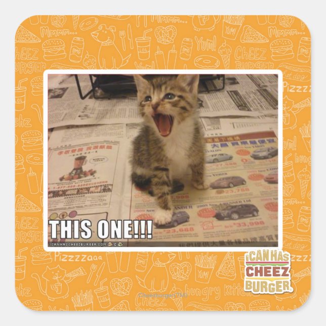 Pegatina Cuadrada ¡Este! (Anverso)