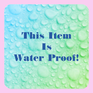 Pegatina Cuadrada Este artículo es prueba de agua DIY Textos Foto Az