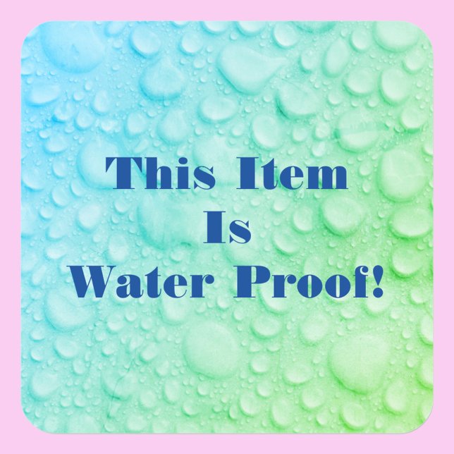 Pegatina Cuadrada Este artículo es prueba de agua DIY Textos Foto Az (Subido por el creador)