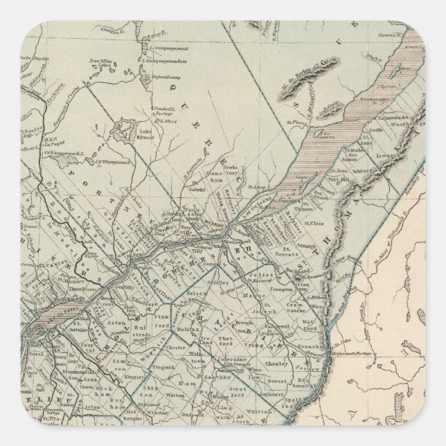 Pegatina Cuadrada Este de Canadá (Anverso)