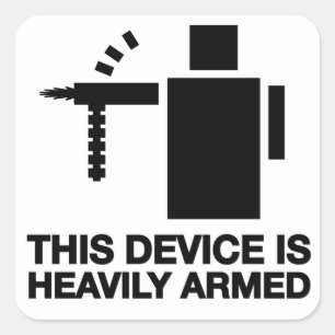 Pegatina Cuadrada Este dispositivo se arma pesadamente