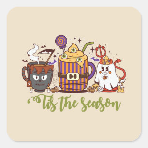 Pegatina Cuadrada "Este Es El Café De Halloween De Temporada