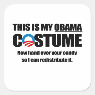 Pegatina Cuadrada Este es mi disfraz de Obama