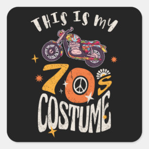 Pegatina Cuadrada Este es mi efecto de Grunge de disfraces de los 70
