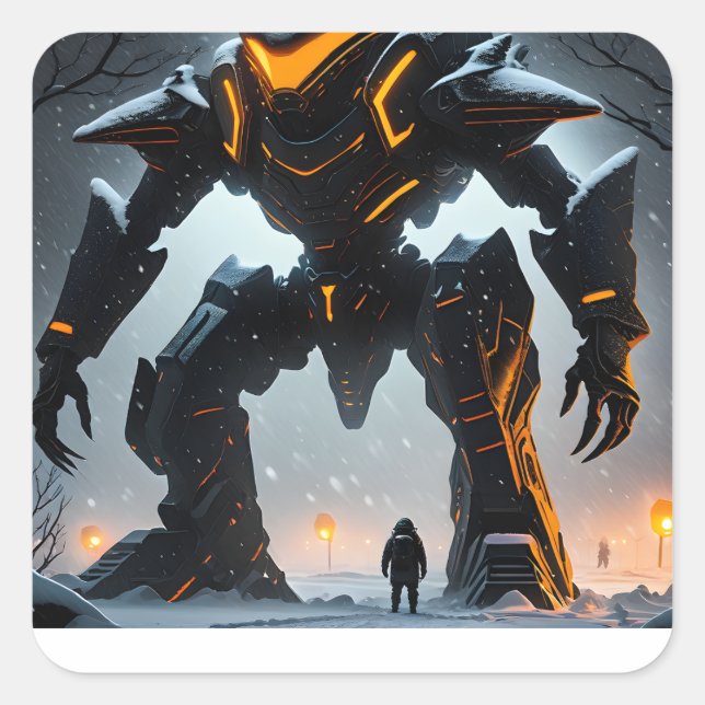 Pegatina Cuadrada Este es un monstruo de un soldado alienígena, capt (Anverso)