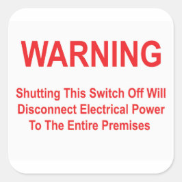 Pegatina Cuadrada Este interruptor desconectará la alimentación eléc