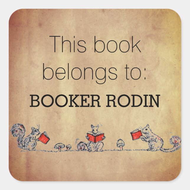 Pegatina Cuadrada Este libro personalizado pertenece al juego de pla (Anverso)