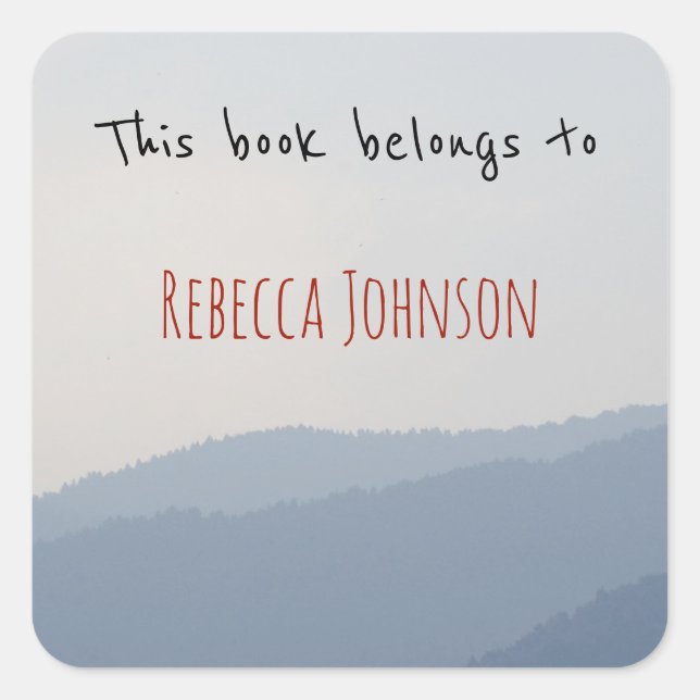 Pegatina Cuadrada Este libro pertenece a (Anverso)