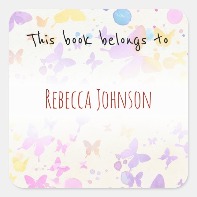 Pegatina Cuadrada Este libro pertenece a (Anverso)