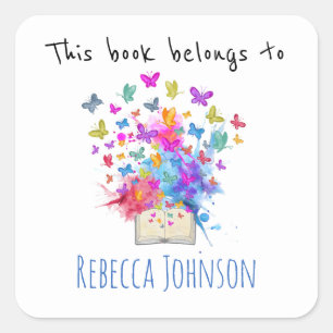 Pegatina Cuadrada Este libro pertenece a