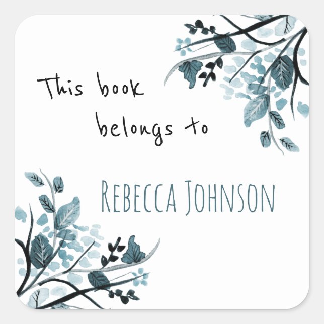 Pegatina Cuadrada Este libro pertenece a (Anverso)