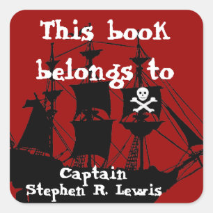 Pegatina Cuadrada Este libro pertenece a