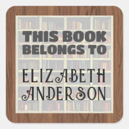 Pegatina Cuadrada Este Libro Pertenece A