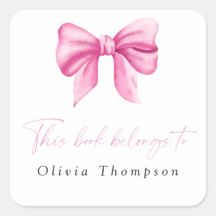 Pegatina Cuadrada Este libro pertenece a