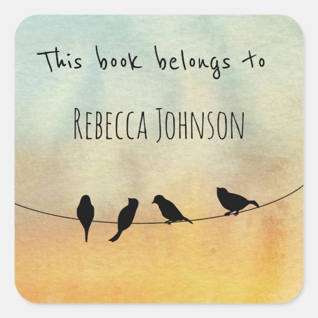 Pegatina Cuadrada Este libro pertenece a (Anverso)