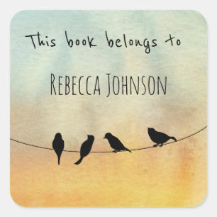 Pegatina Cuadrada Este libro pertenece a