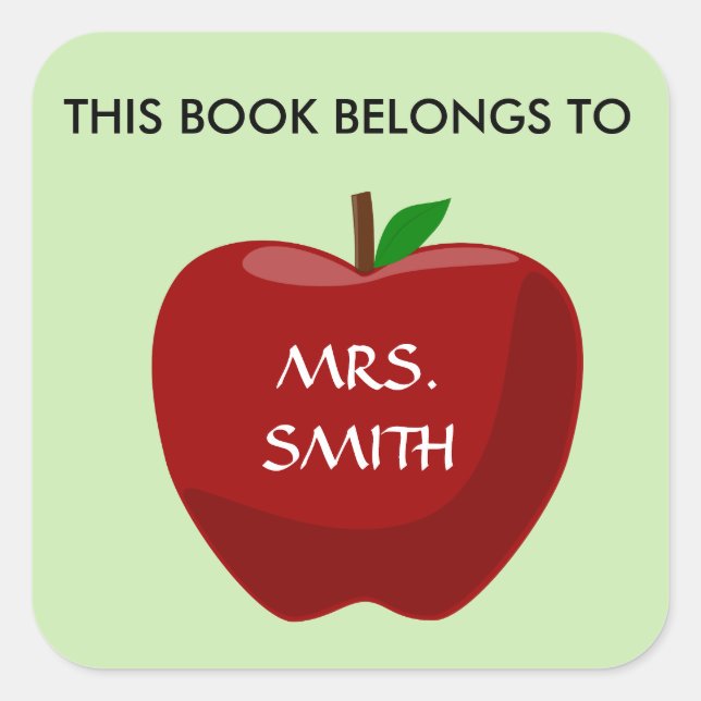 Pegatina Cuadrada Este Libro Pertenece A... (Anverso)