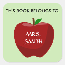 Pegatina Cuadrada Este Libro Pertenece A...