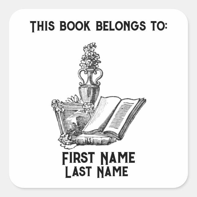 Pegatina Cuadrada Este libro pertenece a (Anverso)