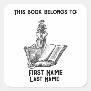 Pegatina Cuadrada Este libro pertenece a