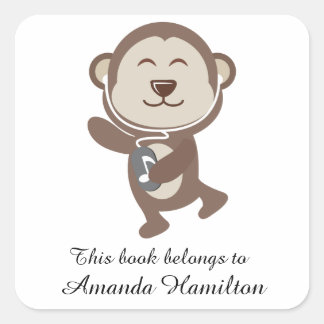 Pegatina Cuadrada Este libro pertenece a Cute Dancing Bear