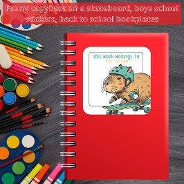 Pegatina Cuadrada Este libro pertenece a divertidas placas de libros