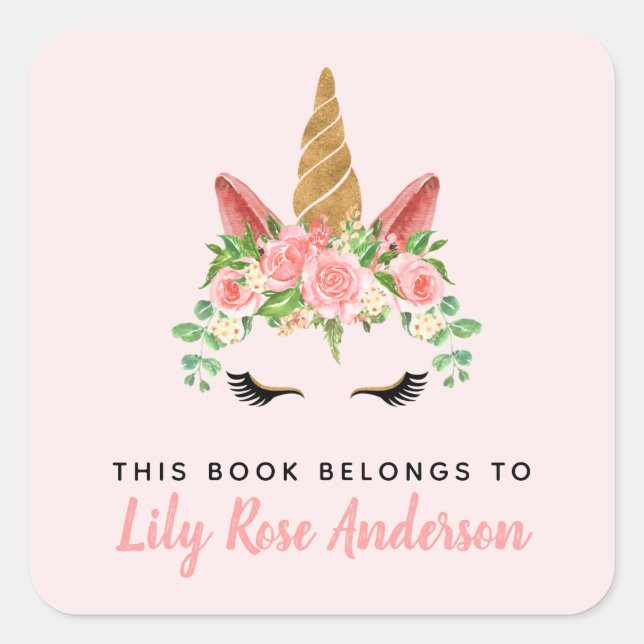 Pegatina Cuadrada Este Libro Pertenece A La Plancha De Libros De Uni (Anverso)