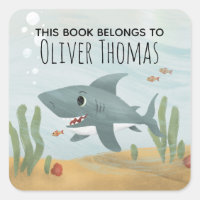 "Este libro pertenece a los niños del tiburón azul