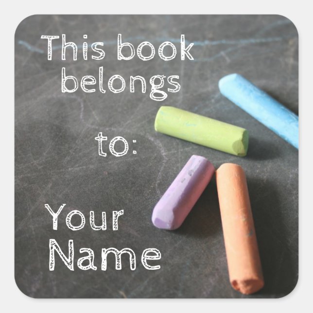 Pegatina Cuadrada Este Libro Pertenece A (pegatinas) (Anverso)