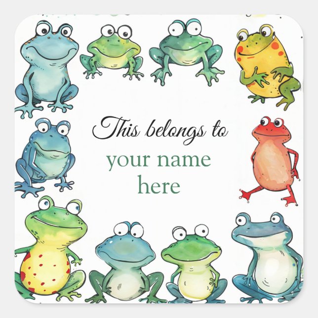 Pegatina Cuadrada Este pertenece a (Anverso)