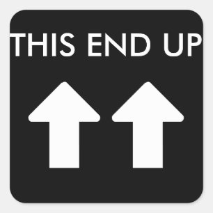 Pegatina Cuadrada Este termine para arriba la flecha blanca