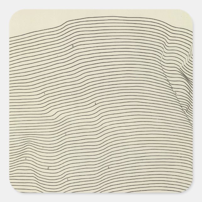 Pegatina Cuadrada Esterograma de las montañas Uinta (Anverso)