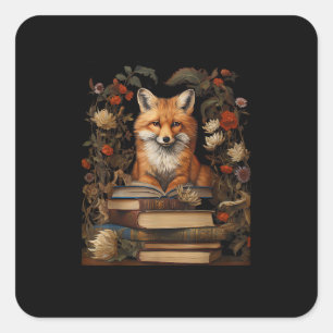 Pegatina Cuadrada Estética Cottagecore Amante de Libros Goblincore R
