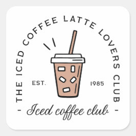 Pegatina Cuadrada Estética del club de chicas de café con leche