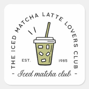 Pegatina Cuadrada Estética del club de los amantes del café con lech