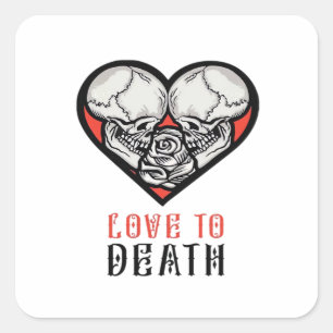 Pegatina Cuadrada Estéticos San Valentines Hasta que la Muerte nos S