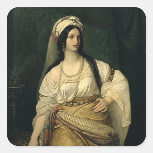 Pegatina Cuadrada Esther (Anverso)