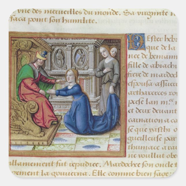 Pegatina Cuadrada Esther (Anverso)