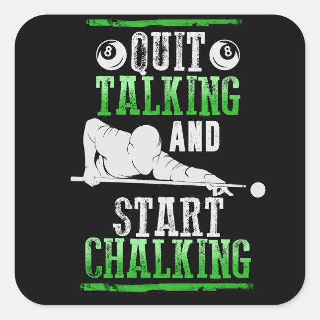 Pegatina Cuadrada Estilo Billard (Anverso)