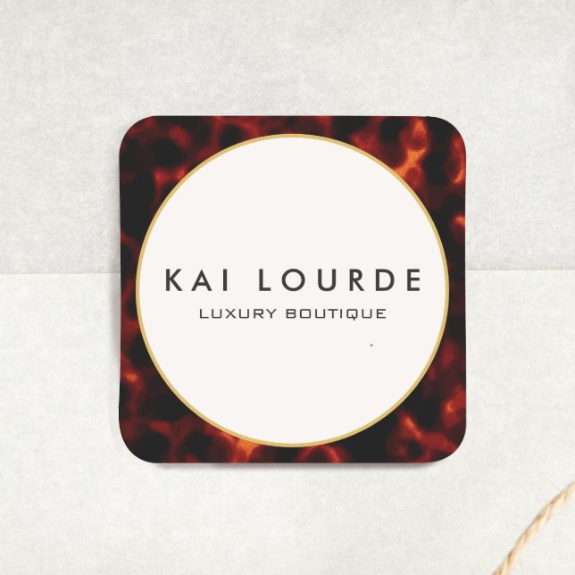 Pegatina Cuadrada Estilo Caparazón de Tortuga Chic Lujo (Subido por el creador)