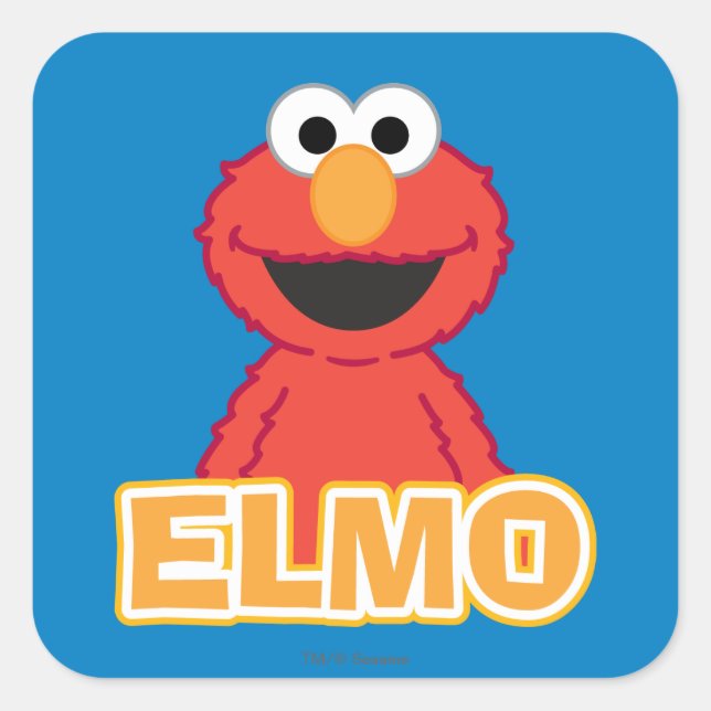 Pegatina Cuadrada Estilo clásico de Elmo (Anverso)
