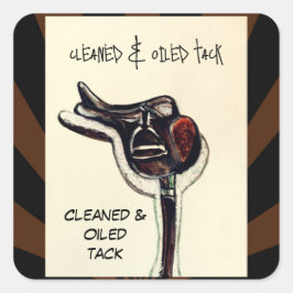 Pegatina Cuadrada estilo cómico tack limpiado y aceitado