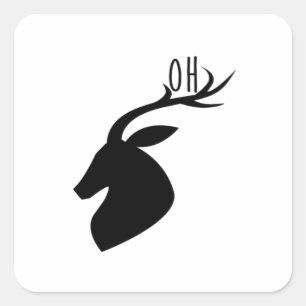 Pegatina Cuadrada Estilo creativo de juego de palabras sobre ciervos