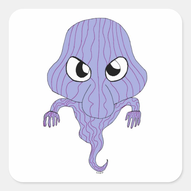 Pegatina Cuadrada Estilo de Chibi (Anverso)