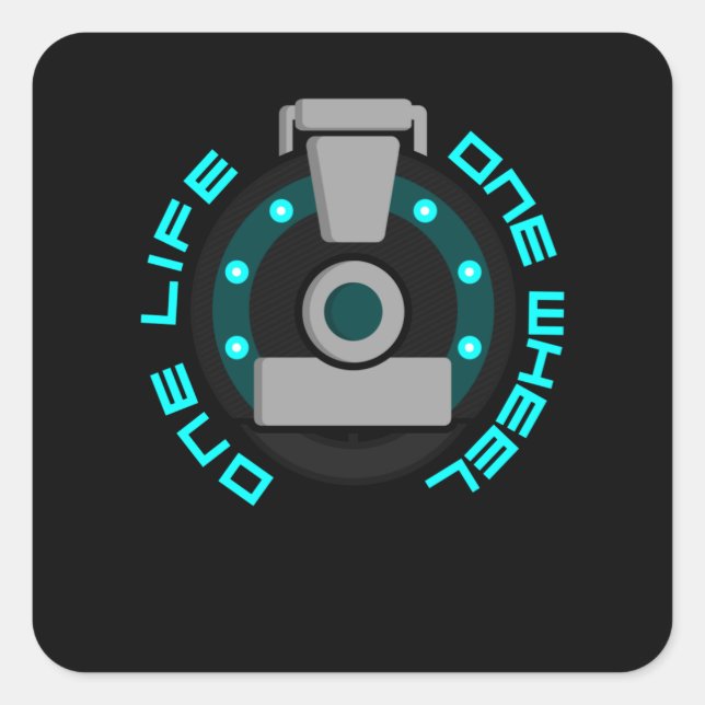 Pegatina Cuadrada Estilo de neón EUC de una rueda (Anverso)