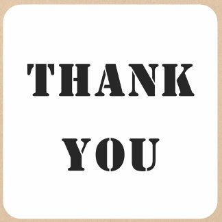 Pegatina Cuadrada Estilo de plantilla en negrita Gracias