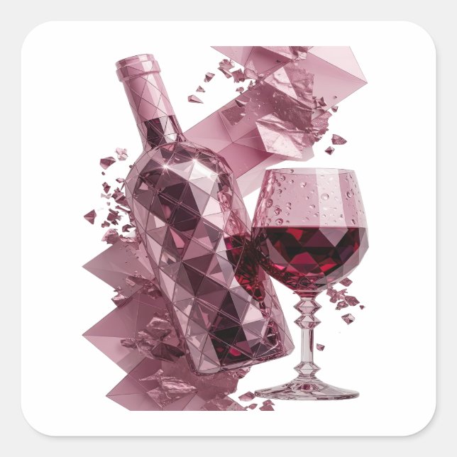 Pegatina Cuadrada Estilo de vinilo plateado de moda (Anverso)