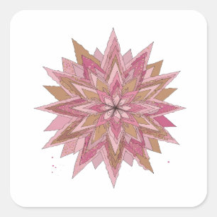 Pegatina Cuadrada Estilo de vinilo rosa intenso PINK STAR