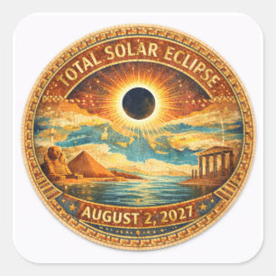 Pegatina Cuadrada Estilo Mosaico 2027 Eclipse